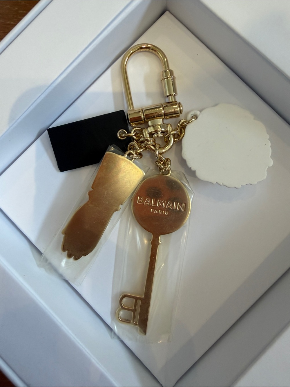 Balmain gold bag charm or keychain Brand New with box and dust bag - Picture 2 of 4